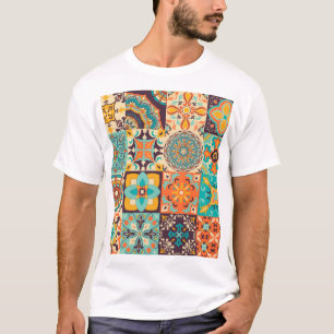 Farbenfrohe Azulejos Traditionelles Tiles-Set T-Shirt