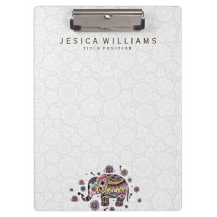 Farbenfrohe Baby Elephant Illustration Klemmbrett