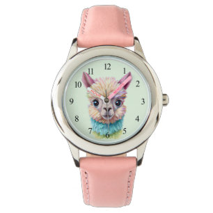 Farbenfrohe Baby Lama Armbanduhr