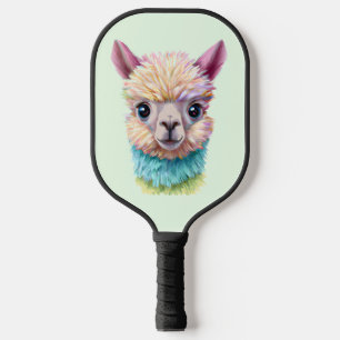 Farbenfrohe Baby Lama Pickleball Schläger