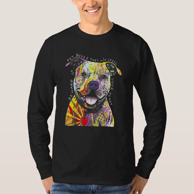 Farbenfrohe Baby Pit Bull Terrier Vater Mama Kiddi T-Shirt (Vorderseite)