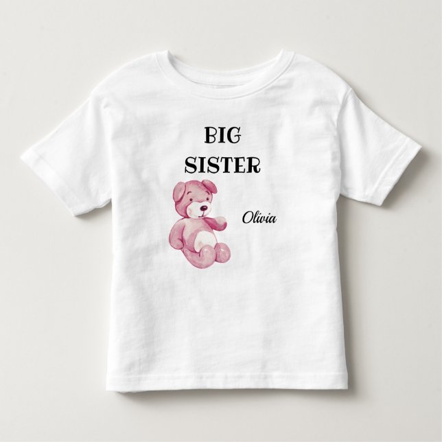 Farbenfrohe Babydusche Niedlich Big Sister 2T bis  Kleinkind T-shirt (Vorderseite)
