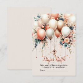 Farbenfrohe Babyparty Pfirsich Weiße Florale Ballo Begleitkarte