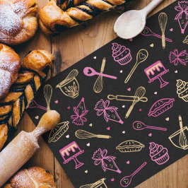 Farbenfrohe Backen & Kochen Utensidschwarzer Gold  Seidenpapier