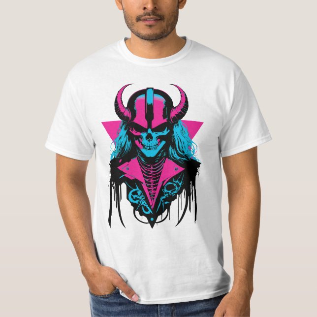 Farbenfrohe Badass Zombie T-Shirt (Vorderseite)