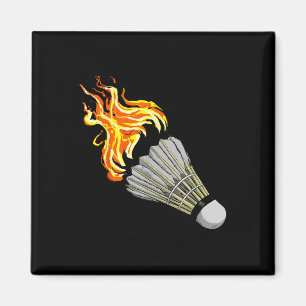 Farbenfrohe Badminton Flame Shuttle Art Sport Magnet