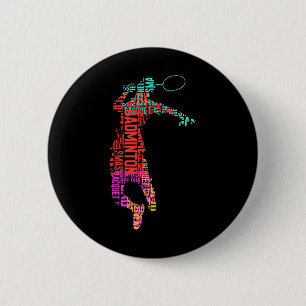 Farbenfrohe Badminton Player Shuttle Racket Badmin Button
