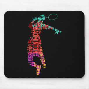 Farbenfrohe Badminton Player Shuttle Racket Badmin Mousepad