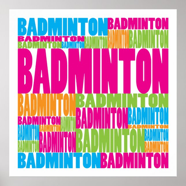 Farbenfrohe Badminton Poster (Vorne)