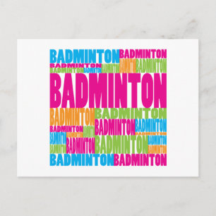 Farbenfrohe Badminton Postkarte