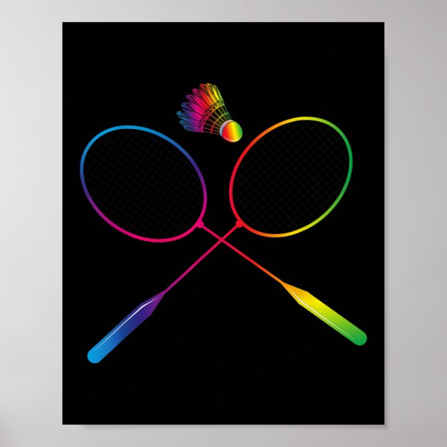 Farbenfrohe Badminton-Shuttleservice mit Shuttlese Poster (Vorne)