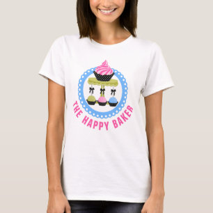 Farbenfrohe Baker Cakepops und Cupcake T-Shirt