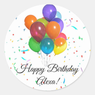 Farbenfrohe Balkone & Confetti Party Stickers Labe