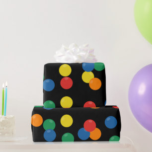 Farbenfrohe Ball Black Pattern Geschenkpapier