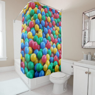 Farbenfrohe Ball Pit Balls Kinder spielen Duschvorhang