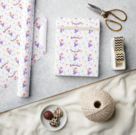 Farbenfrohe Ballerina Girls' Geburtstagsmuster Geschenkpapier