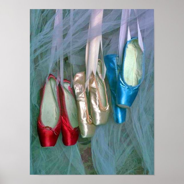 Farbenfrohe Ballettschuhe Poster (Vorne)