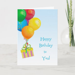 Farbenfrohe Ballon Bouquet, Geschenk, Geburtstagsk Karte