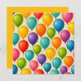 Farbenfrohe Ballon Geburtstagskarte! Feiertagskarte