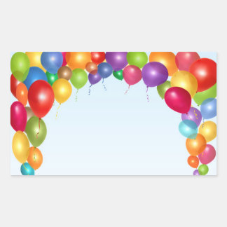 Farbenfrohe Ballonarche Rechteckiger Aufkleber