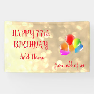 Farbenfrohe Ballondesign Happy 77. Geburtstag Banner