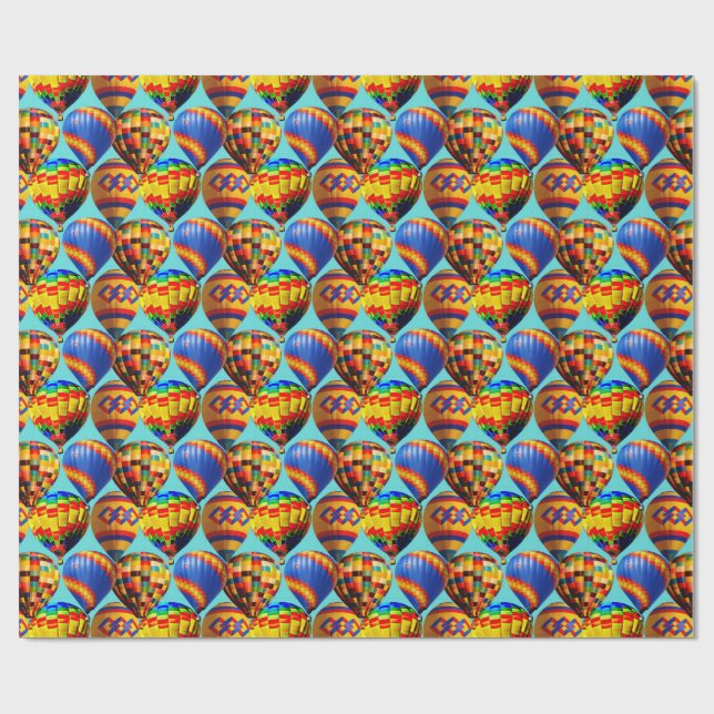 Farbenfrohe Ballonfestspiele Geschenkpapier (Flach)