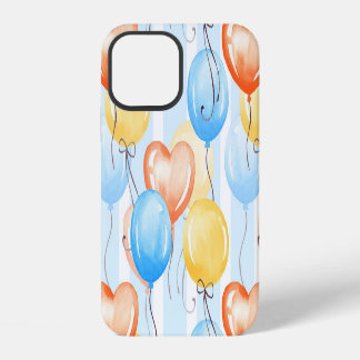 Farbenfrohe Ballons: Aquarellfarbenes, nahtloses M iPhone 12 Hülle
