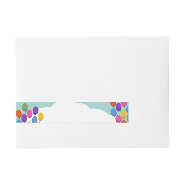 Farbenfrohe Ballons im Himmel Rundum-Adressaufkleber (Vorderseite)