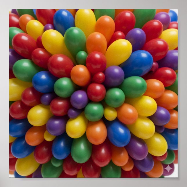 Farbenfrohe Balloonmuster Poster (Vorne)