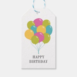 Farbenfrohe Balloons Einfaches Glück zum Geburtsta Geschenkanhänger