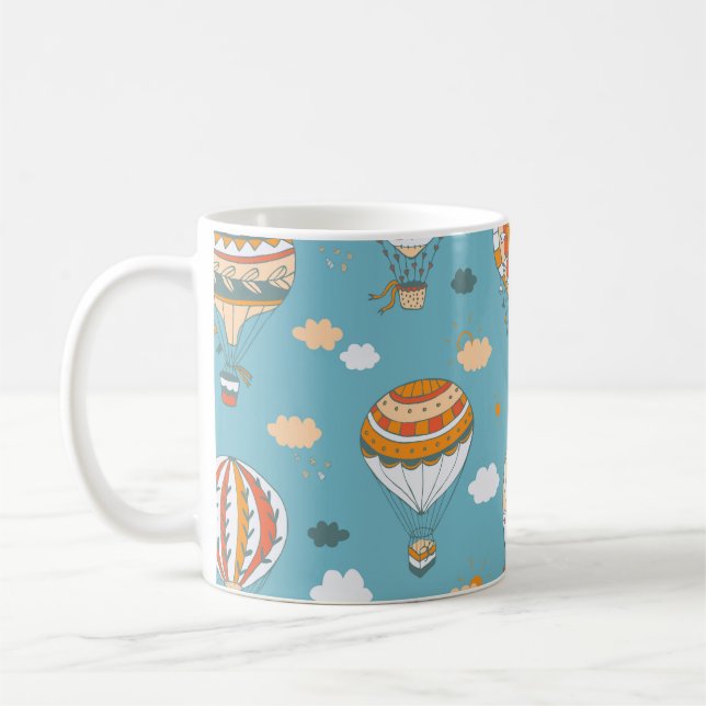 Farbenfrohe Balloons Festivals Design Kaffeetasse (Links)
