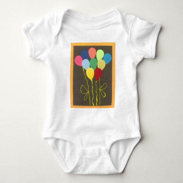 Farbenfrohe Balloons Grafik-Design Baby Strampler (Vorderseite)
