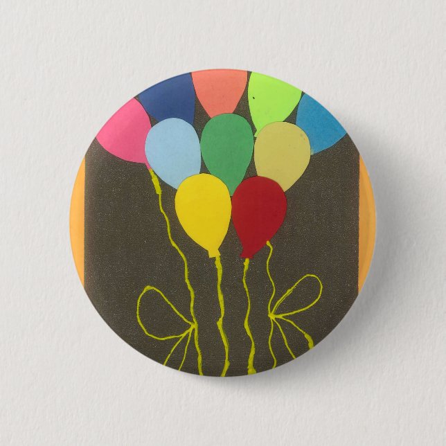 Farbenfrohe Balloons Grafik-Design Button (Vorderseite)