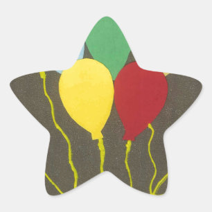 Farbenfrohe Balloons Grafik-Design Stern-Aufkleber