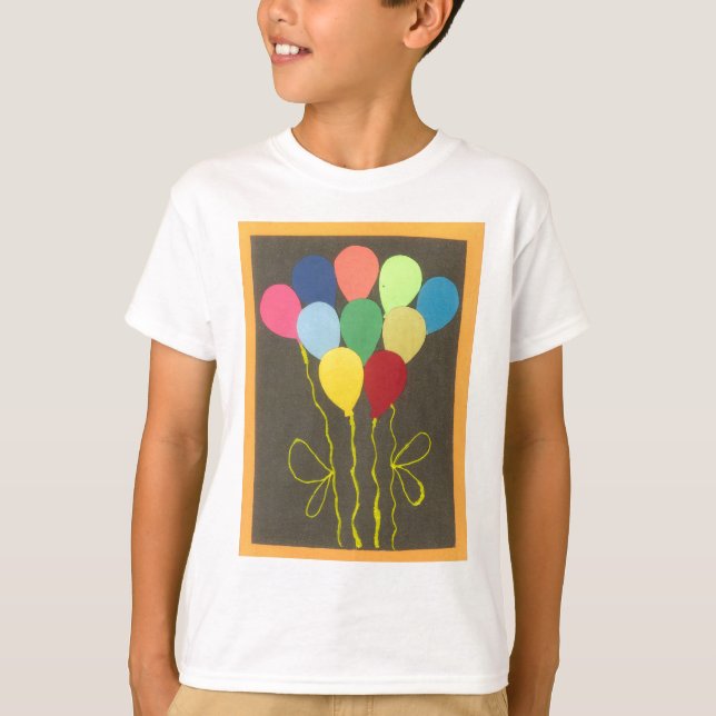 Farbenfrohe Balloons Grafik-Design T-Shirt (Vorderseite)