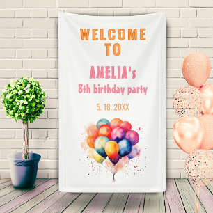 Farbenfrohe Balloons Kindergeburtstag Party Willko Banner