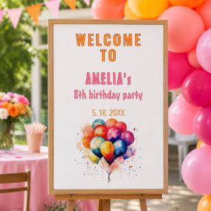 Farbenfrohe Balloons Kindergeburtstag Party Willko Poster