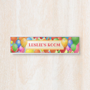 Farbenfrohe Balloons Kinderzimmer Zeichen Türschild