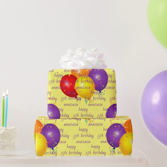 Farbenfrohe Balloons - Muster-Vorlage zum Geburtst Geschenkpapier (Partygeschenke)