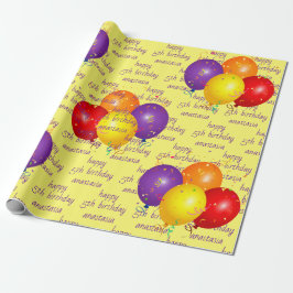 Farbenfrohe Balloons - Muster-Vorlage zum Geburtst Geschenkpapier