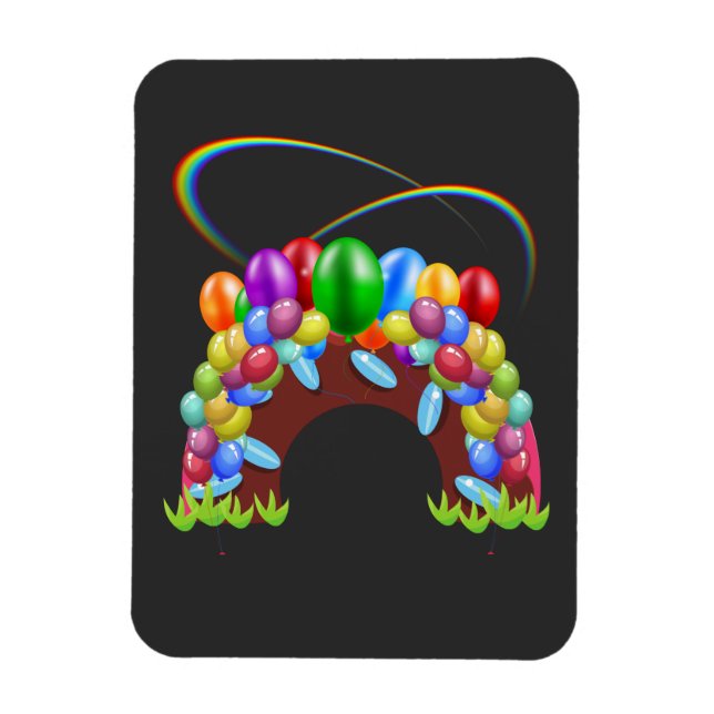 Farbenfrohe Balloons Rainbow Rays Balloon Arch Magnet (Vertikal)