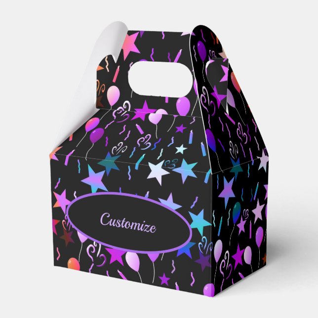 Farbenfrohe Balloons & Stars Gable Gvor Box Geschenkschachtel (Vorderseite)