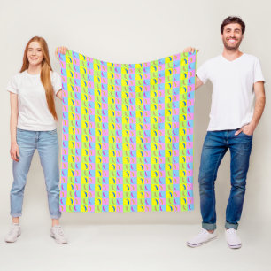 Farbenfrohe Bananenmuster im Pop Art Style Fleecedecke