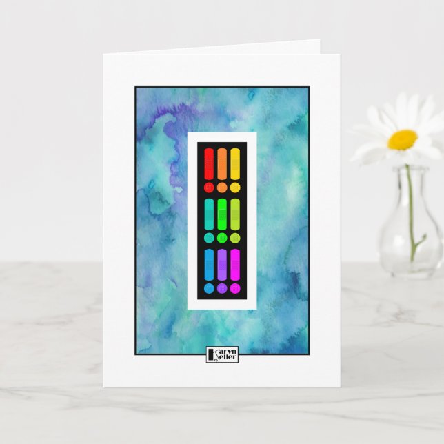 Farbenfrohe Banderoten Wasserfarbe Gute Karte (Kleine Pflanze)