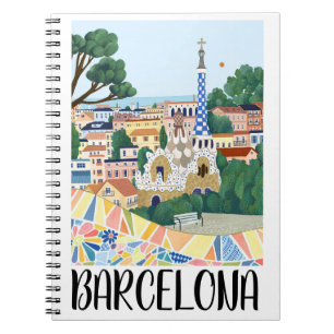 Farbenfrohe Barcelona Spanien Stadtbesichtigung Notizblock