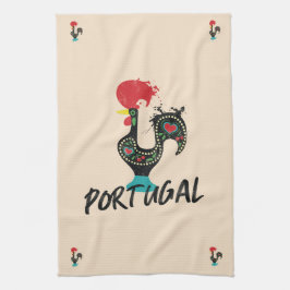 Farbenfrohe Barcelos Rooster, portugiesische Symbo Geschirrtuch