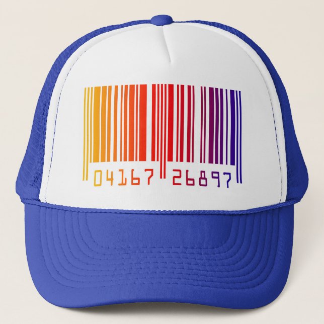 Farbenfrohe Barcode-Cap Truckerkappe (Vorderseite)