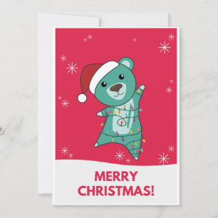 Farbenfrohe Bären Frohe Weihnachten Wintertiere Bä