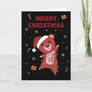 Farbenfrohe Bären Frohe Weihnachten Wintertiere Bä Karte