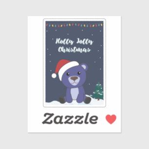 Farbenfrohe Bären Frohe Weihnachts Winter Tiere Bä Aufkleber